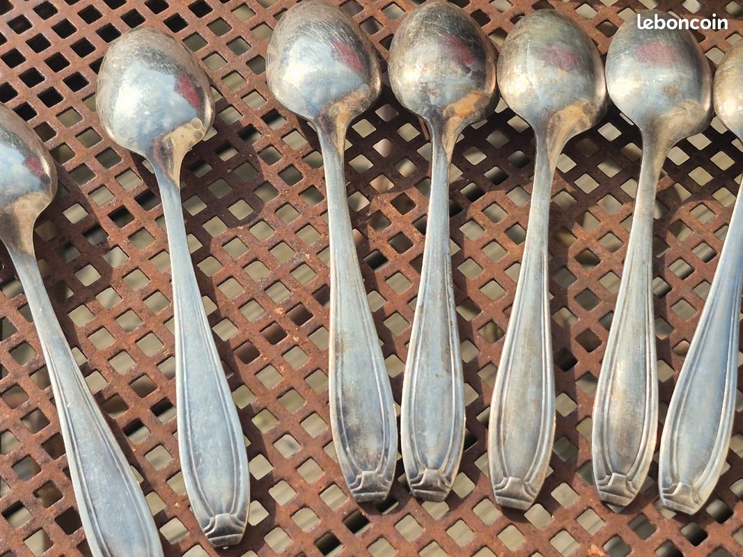 Coffret 12 petites cuillères en métal argenté Boulenger - Au Temps d
