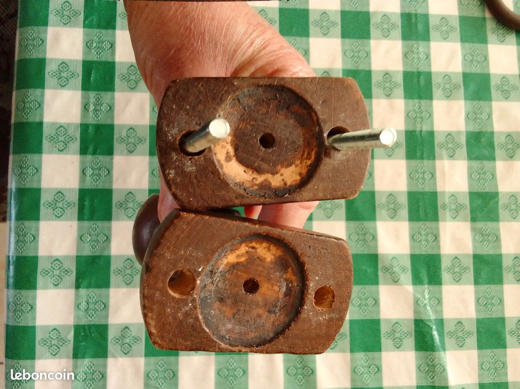 Lot 2 embases en bois marron foncé pour doubles-rideau pour doubl (image 6)