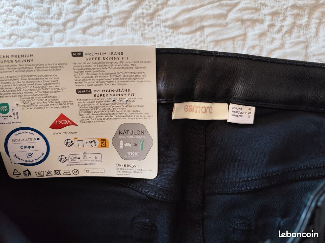 Pantalon skinny noir enduit 42 (image 5)