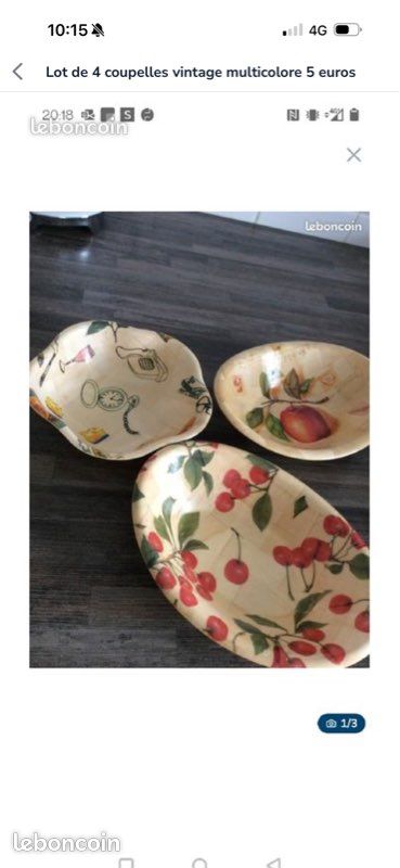 Coupelles verre coloré pointes de diamant vintage - Arts de