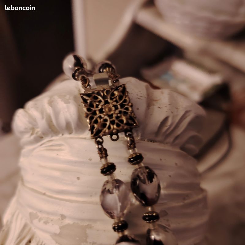 Collier vintage années 60 perles de verre en (image 5)