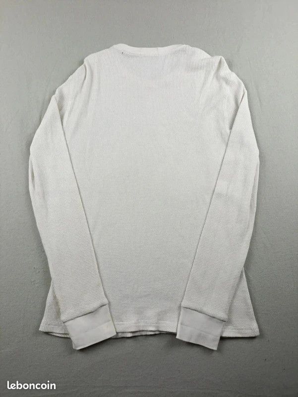 Pull / Sweat col rond Ralph Lauren blanc taille XL pour homme logo brodé, coupe unisexe (image 3)