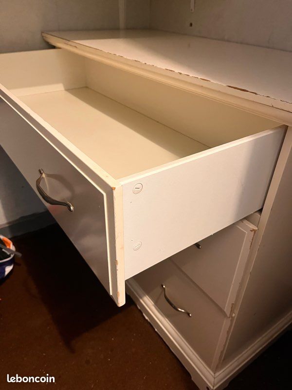 Commode IKEA blanche 3 gds tiroirs Bon état (image 1)