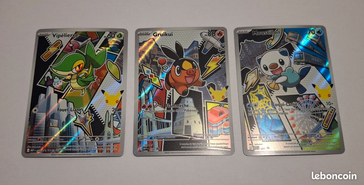 Lot de 3 Cartes Pokemon Premiers Partenaires Série 2 (image 1)