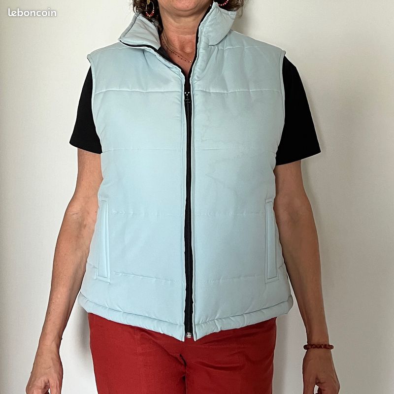 Veste Doudoune Sans Manche Doudoune Bleu Ciel Femme Doudoune Femme