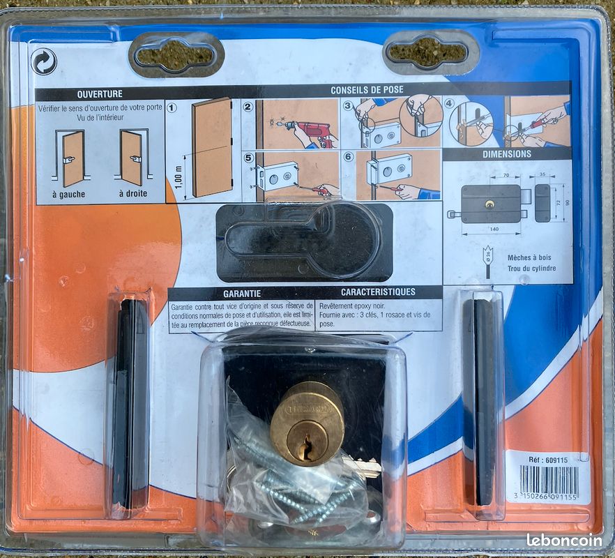 Serrure neuve à appliquer pour porte d'entrée coffre (image 2)