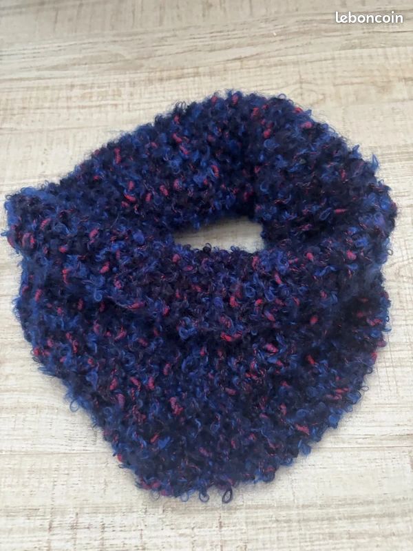Écharpe/col En Laine Faite Main - Couleur Marron/gris - Fait En France - Parfaite Pour L'hiver