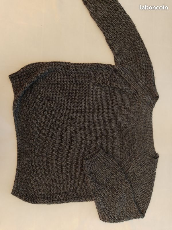 Pull tricot femme taille unique couleur anthracite (image 1)