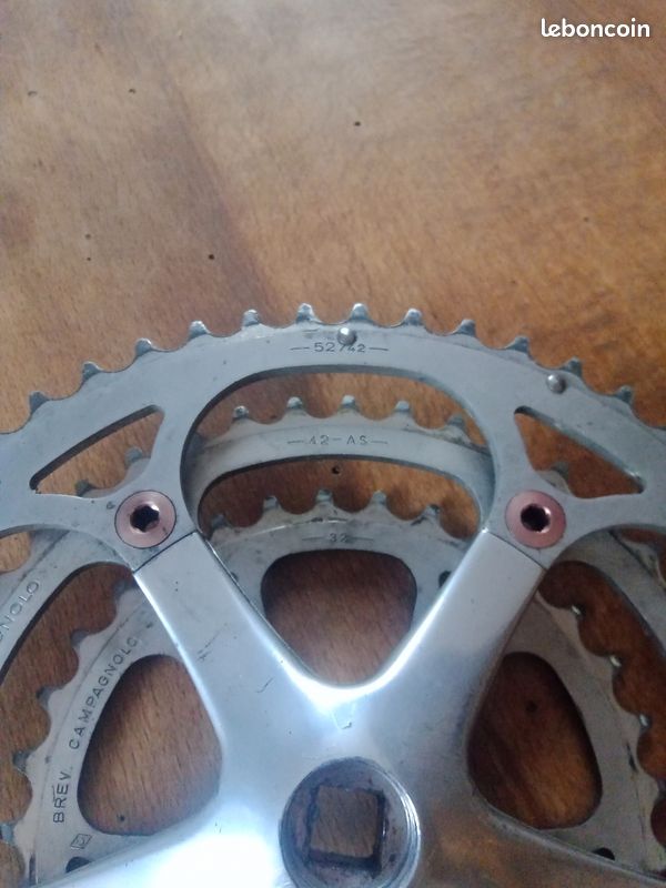 Pédalier Campagnolo Victory Vintage 53/45T - Longueur 170mm, Axe Carré, Fabrication Italie