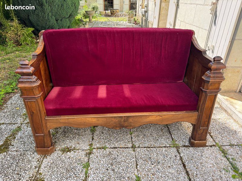Banquette ancienne style rustique – idéale manoir / château (image 3)
