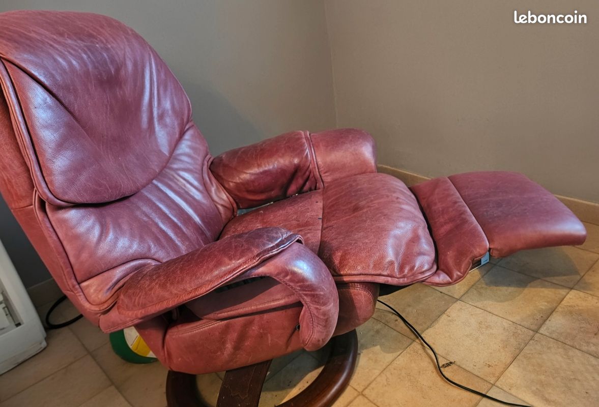 Fauteuil relax en cuir avec aide au relevage (image 4)