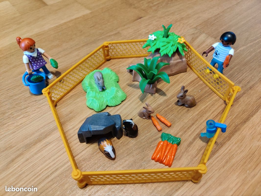 Playmobil Maisonnette des rongeurs et lapins (No 9277) + Enfants avec petits animaux (No 70137) (image 4)