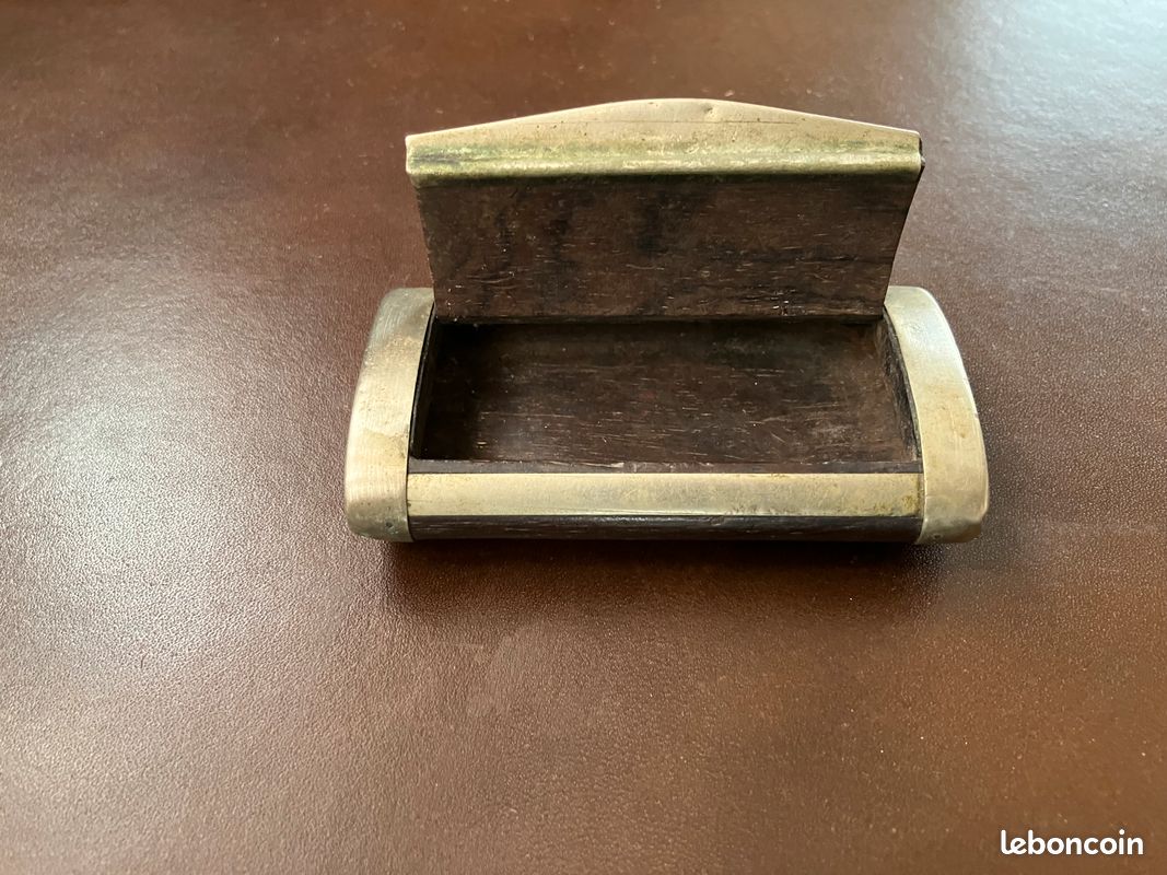 Ancienne Tabatière bois et métal (image 3)