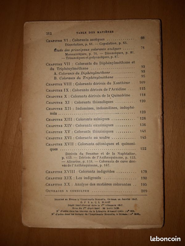 Les matières colorantes artificielles - 1947 - Armand comin N 178 (image 2)