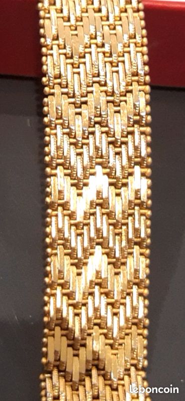 Bracelet Manchette Vintage Plaqué Or – Style Années 60-70 – 48 Grammes – À Nettoyer