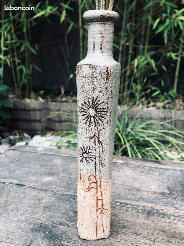 Vase en grès chamotté vintage 1970 (image 7)