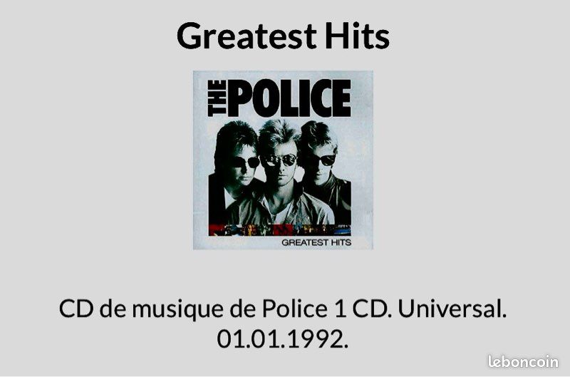 Cd greatest hits du groupe POLICE (image 2)