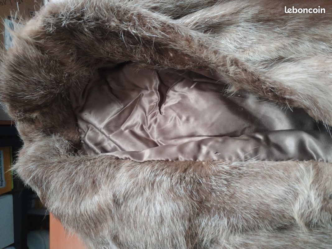 Veste En Fourrure De Pêcheur Vintage - Taille M, Couleur Marron, Occasion Très Bon état