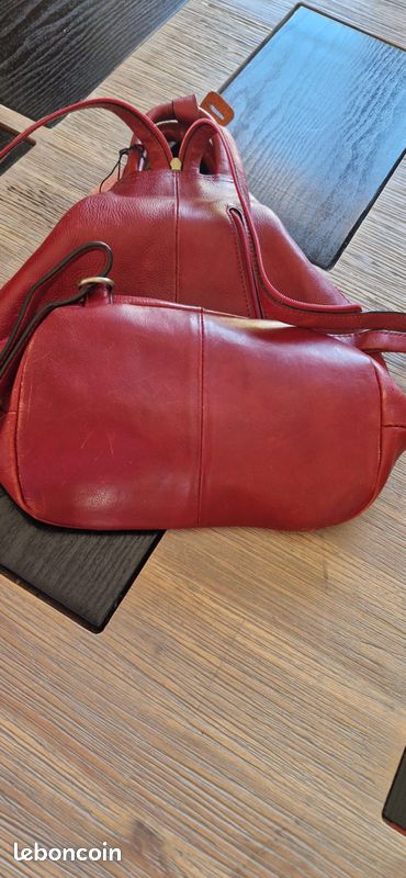 Sac à Dos En Cuir KATANA 1 Poche - Rouge 2345