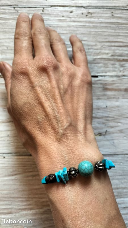 Bracelet en pierre turquoise du Brésil (image 1)