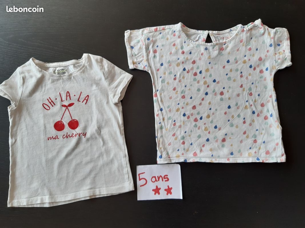 Lot 5ans été tee-shirts fille (image 2)