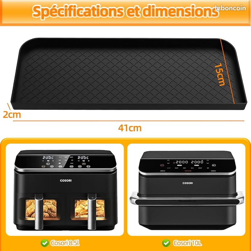 Tapis en silicone polyvalent pour COSORI Air Fryer 10L Twinfry (image 2)
