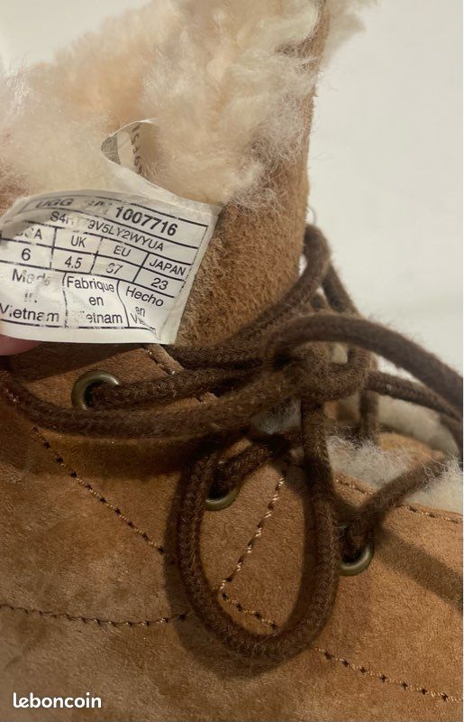 Bottines fourrées Ugg t 37 daim cuir (image 3)