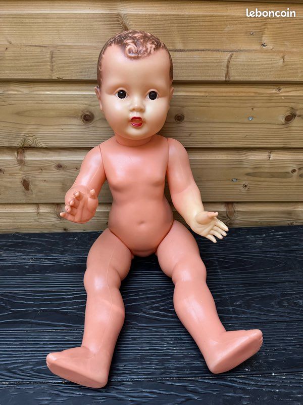 Beau Baigneur SNF En Celluloid – Poupée Ancienne Non Marquée, 35 Cm