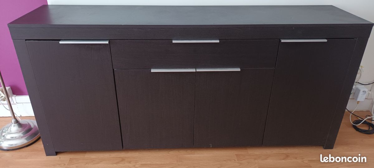 Buffet Noir 4 Portes plus 1 Grand Tiroir (image 1)