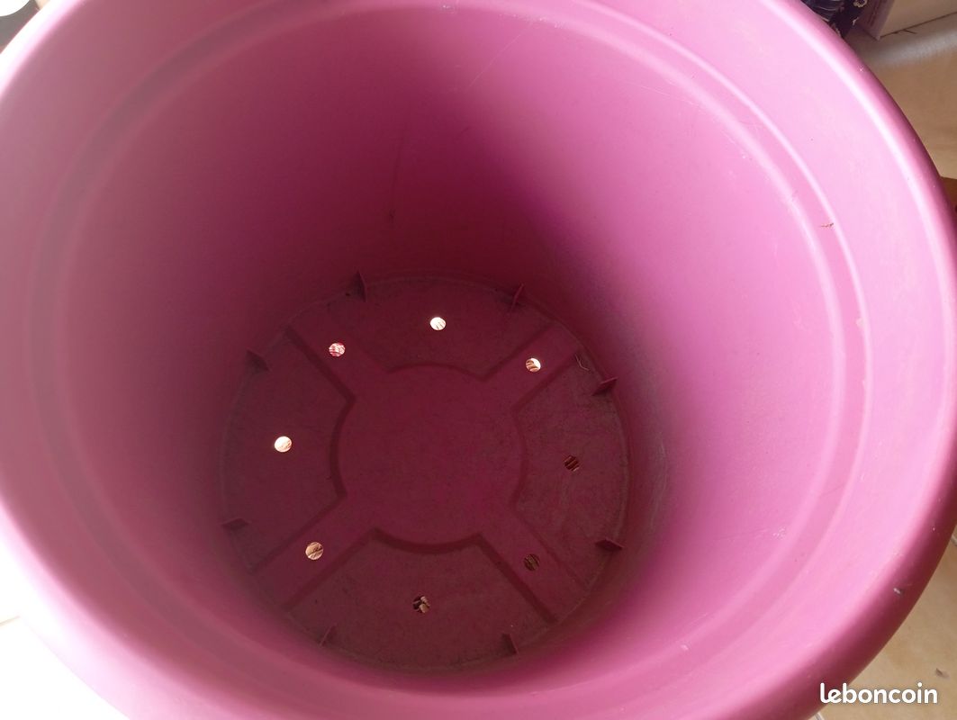 Grand pot de fleurs rose (image 3)