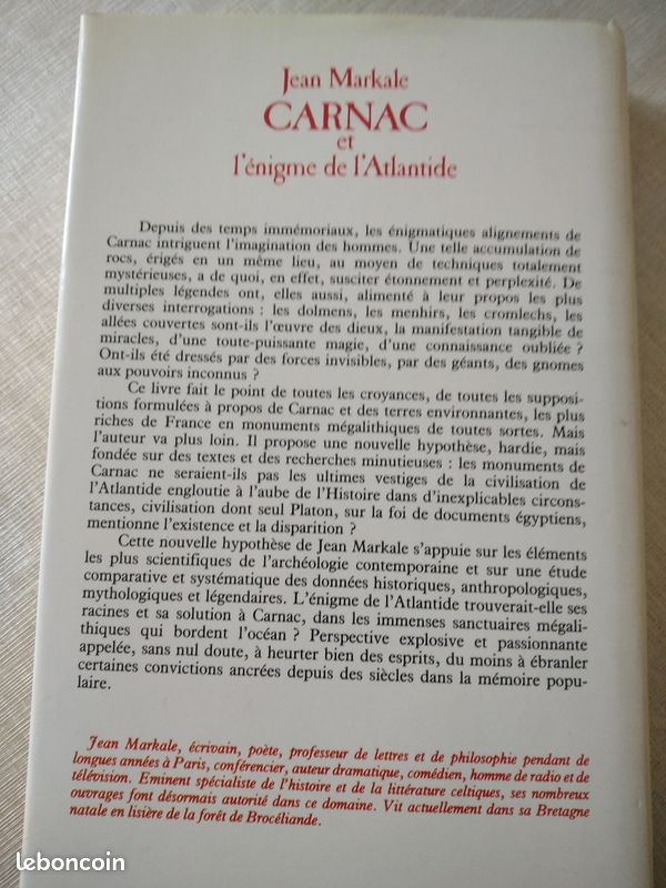 Carnac et l'énigme de l'Atlantide Jean Markale Histoire de la France secrète (image 5)