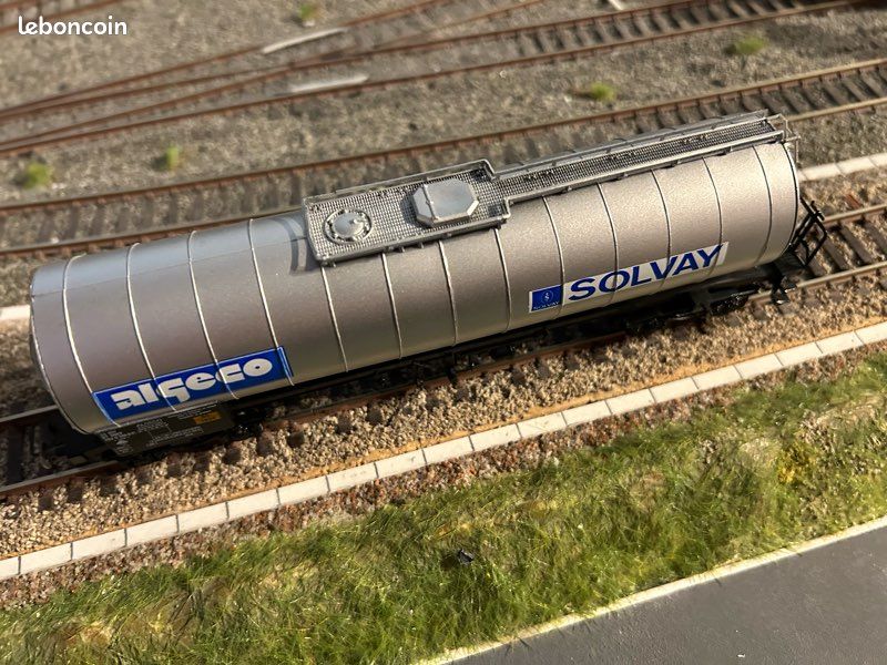 Smcf Ho Wagon Citerne Sncf a Boggies Esso Argent En Metal Avec Sa Boite