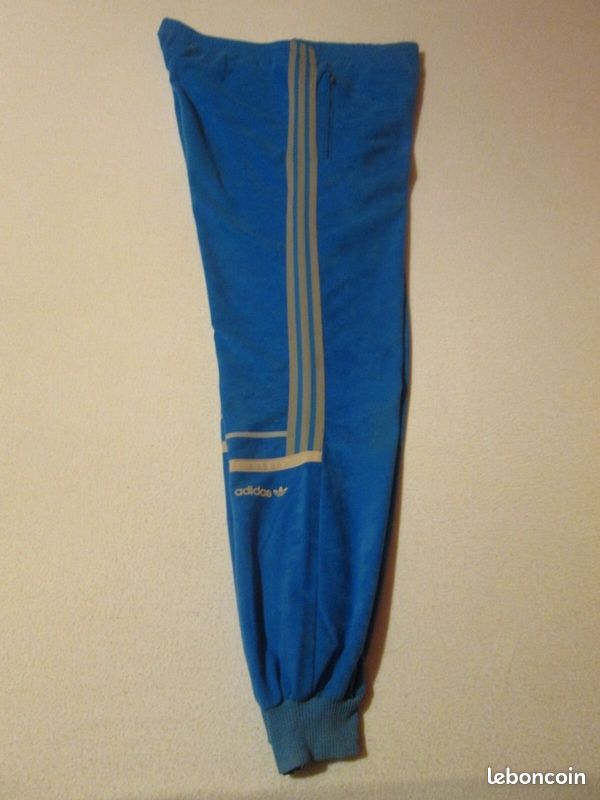 Survêtement Vintage Adidas Keyrolan Velours – Années 80, Taille M, Made In France, Occasion Bon état