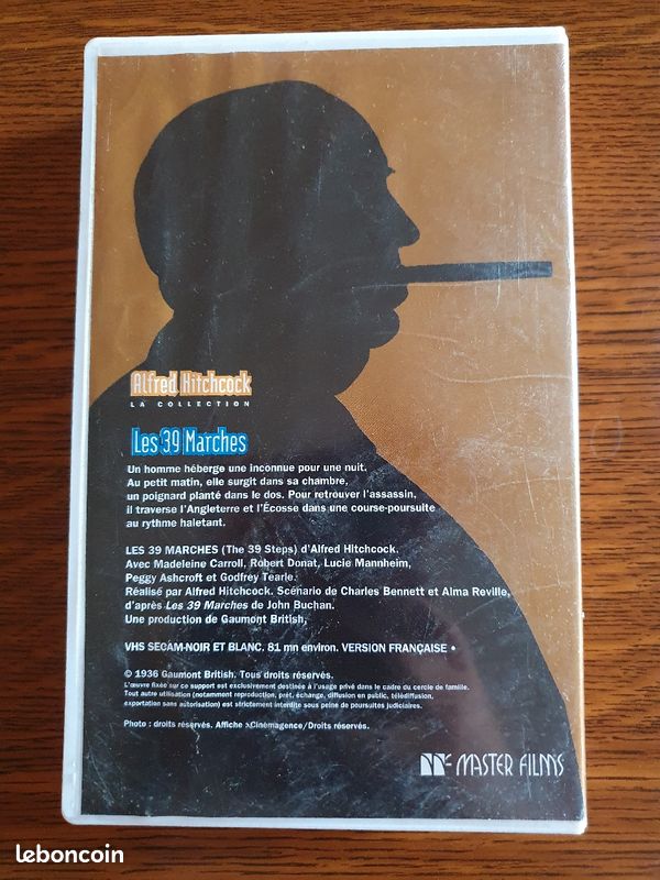 Cassette Vidéo K7 VHS les 39 marches d'Alfred Hitchcock (image 2)
