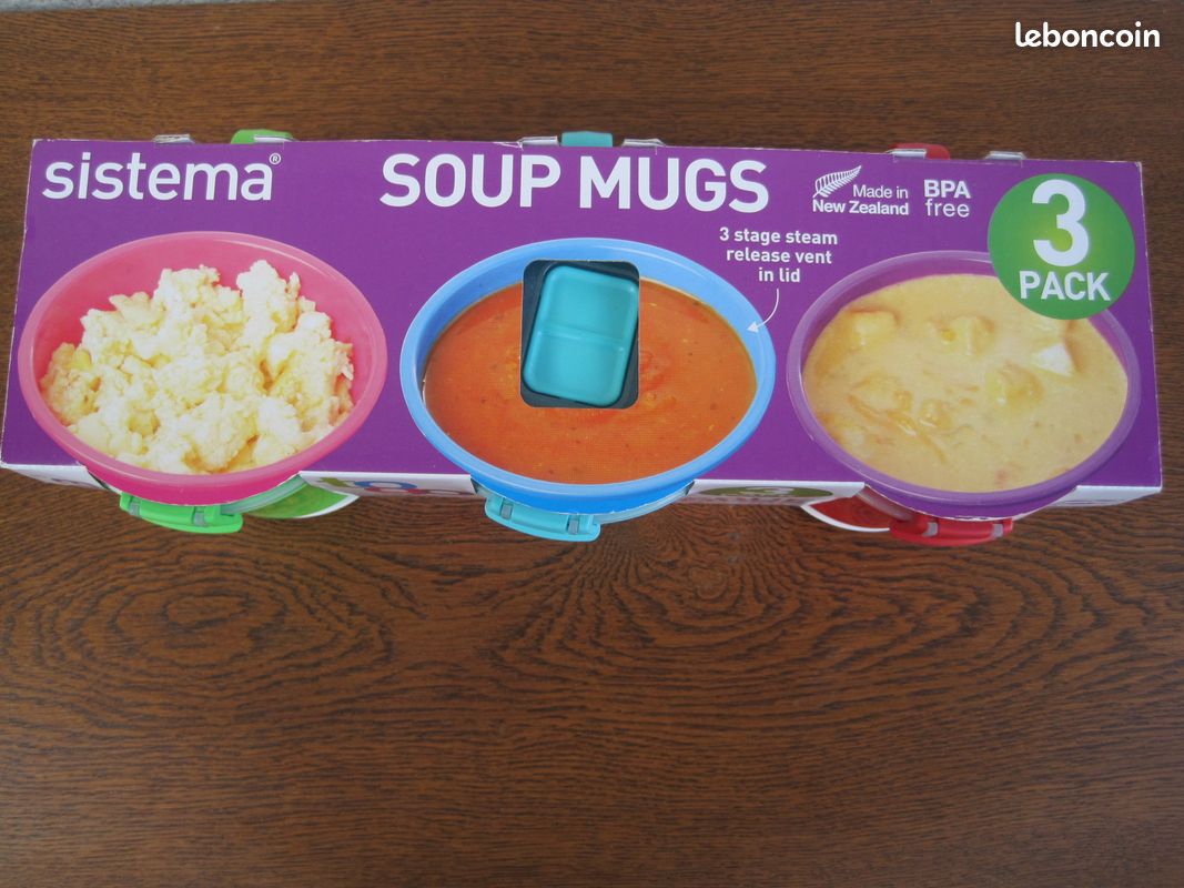 Lot de 3 mugs micro-ondes Sistema NEUVES (image 5)