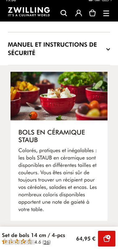 4 bols STAUB en céramique - NEUF (image 4)