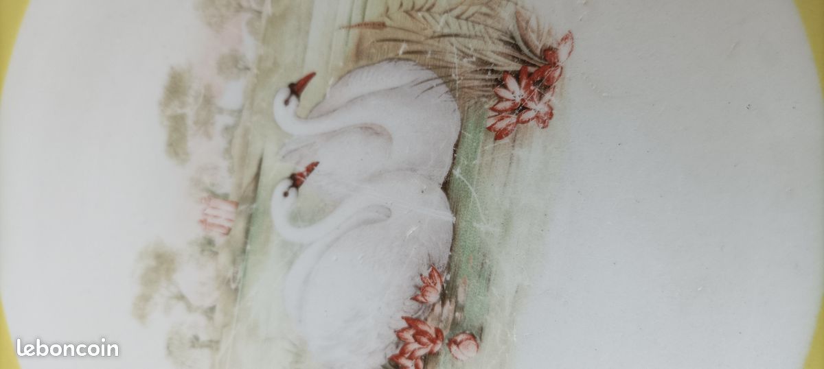 Plat a dessert cygnes moulin des loups vintage (image 8)