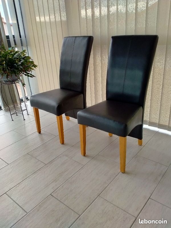 Chaises salle à manger coloris brun (image 2)