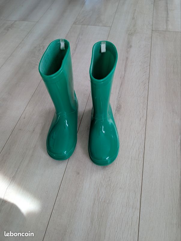 Bottes De Pluie Vertes Hatley Pour Petits Enfants - Garniture Crocodiles Blancs