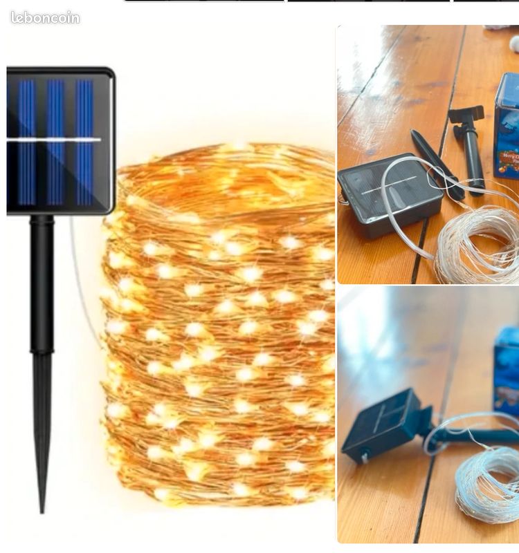 Guirlande Solaire de Jardin – 7m, 50 LED, Lumière Jaune (image 4)