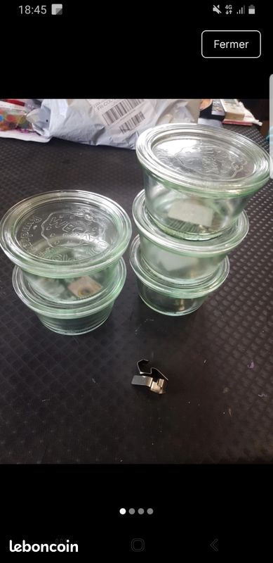 Lot de 5 bocaux weck + 2 clips (image 1)