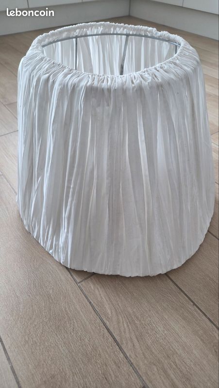 Abat-jour plissé tissu blanc - Style chic / bohème (image 5)
