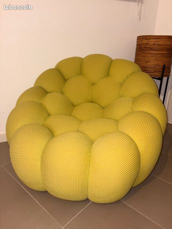 Fauteuil design coquillage Arielina Tissu bouclette Marron