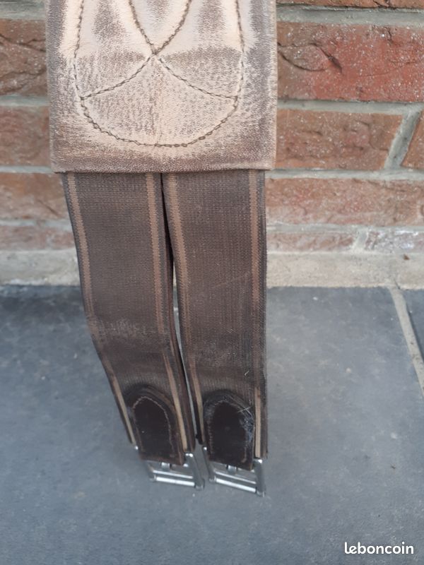 ANCIENNE BRETELLE / Sangle en Cuir - Chasse / Militaire - Réglable 82 à