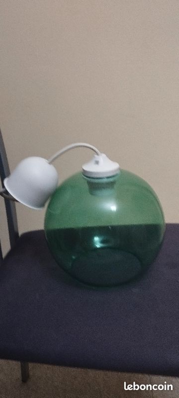 Lustre rond en verre vert clair (image 8)
