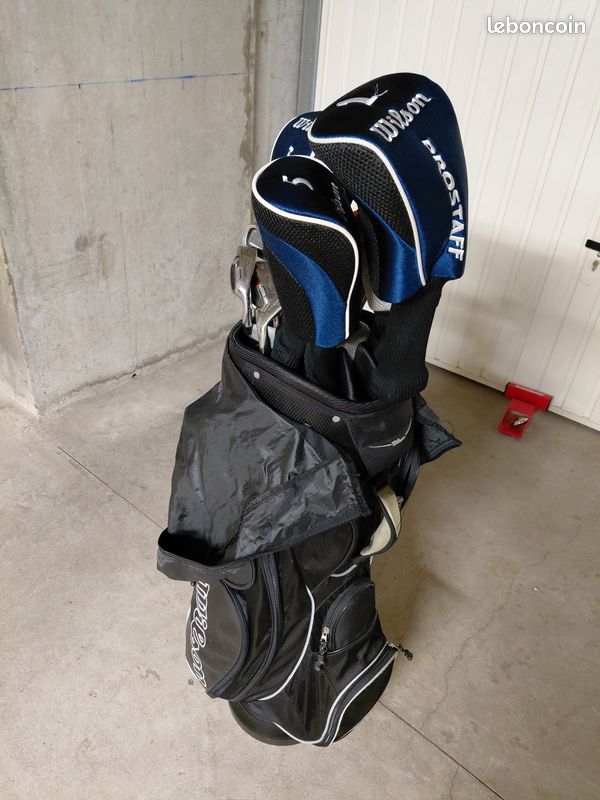 Sac Fourre-tout De Golf Vintage Wilson (années 1990) – Noir Et Couleurs – Tissu Nylon