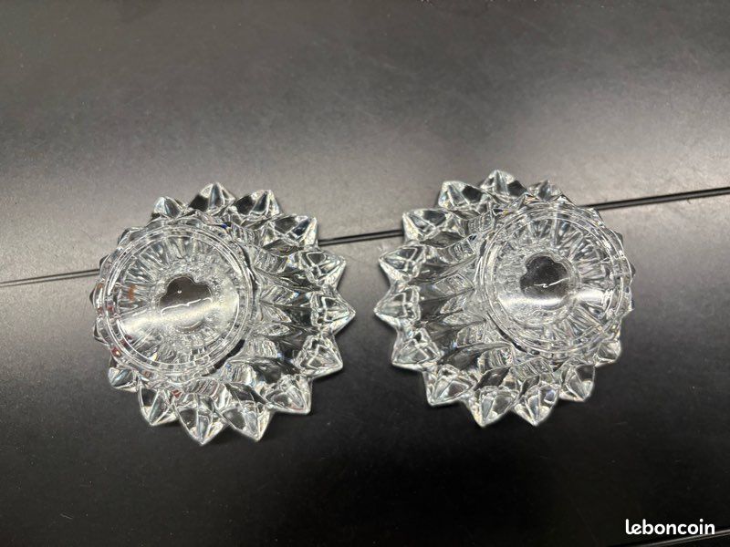 Porte bougies cristal Art Déco