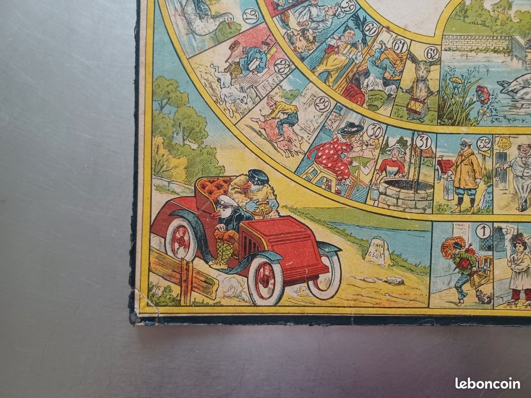 LOT DE 4 PLATEAUX DE JEU DE L'OIE ANCIENS XIX/XXe
