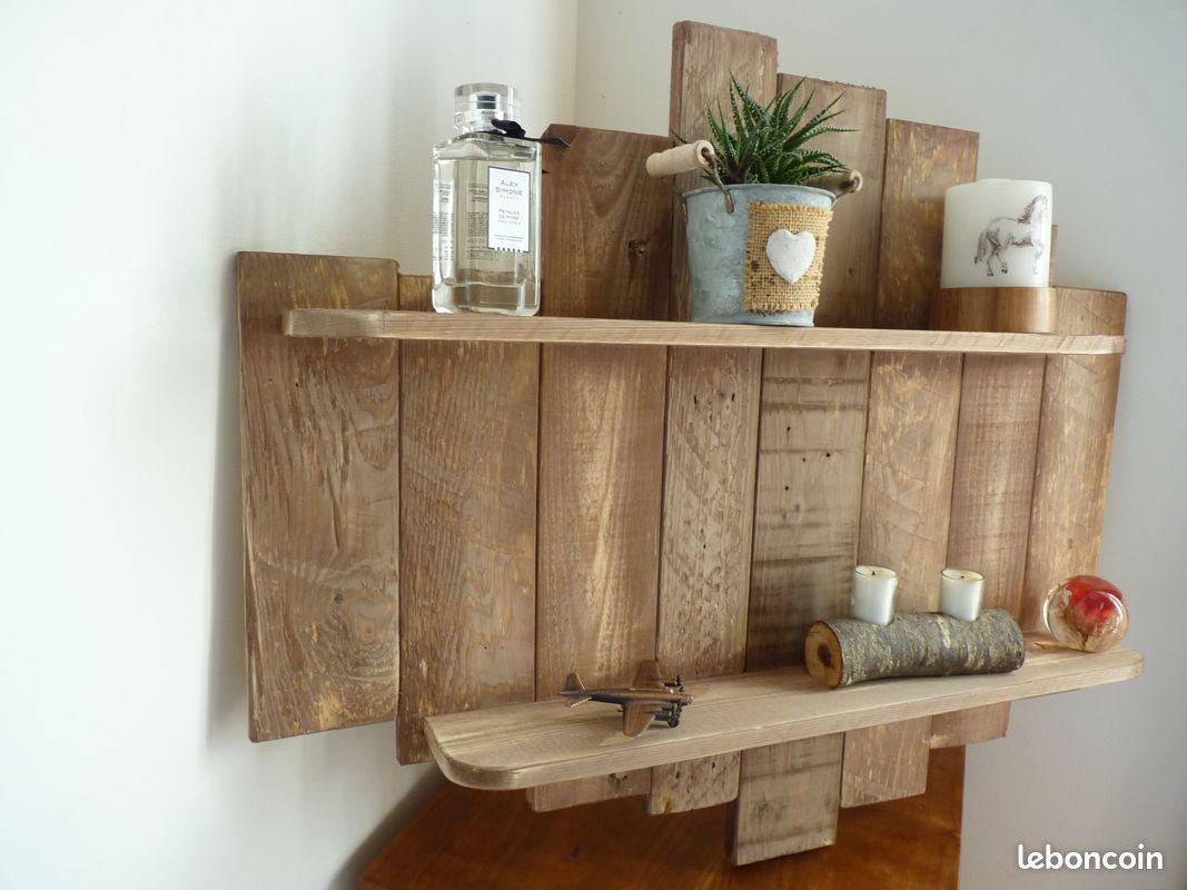 étagère, campagne, murale, bois, pin, palettes, recyclés, décoration, loft, vintage (image 2)