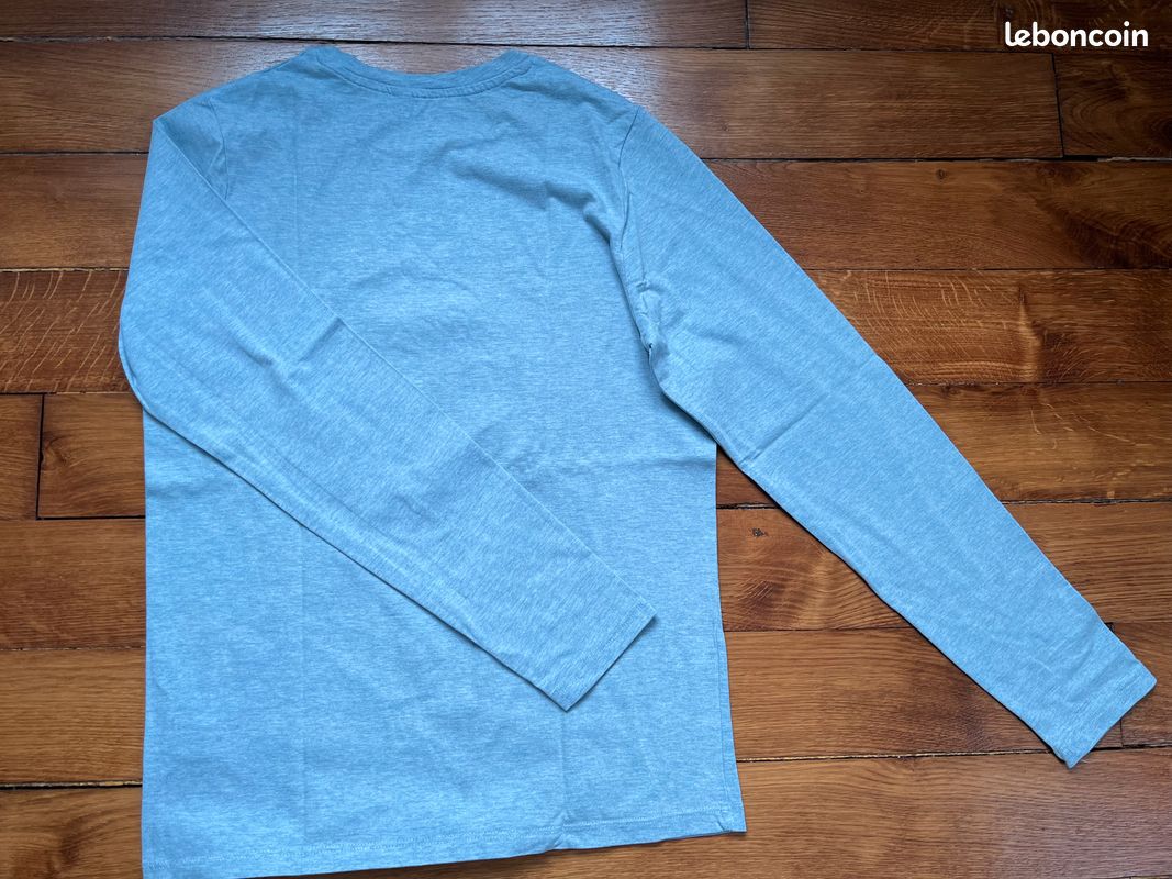 T-shirt manches longues Okaïdi gris bleu 14 ans (image 4)